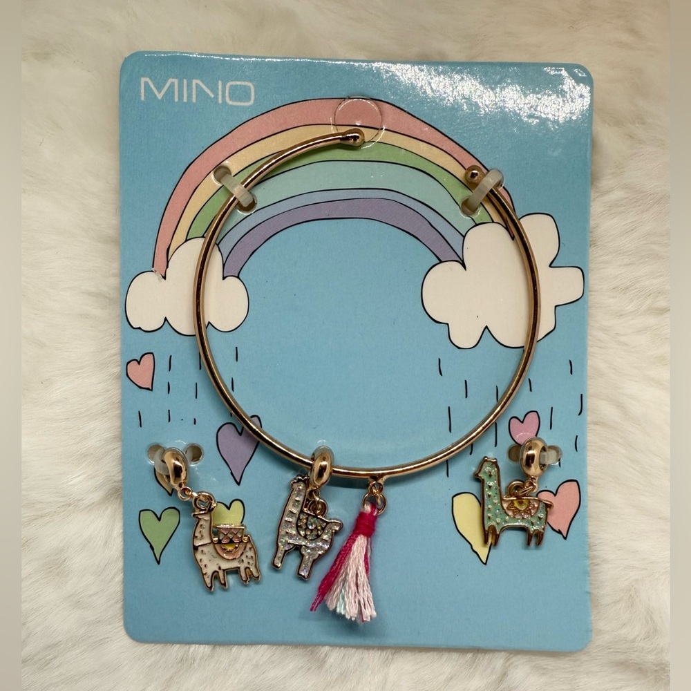 Gold Kids Charm Bracelet with Colorful Tassel